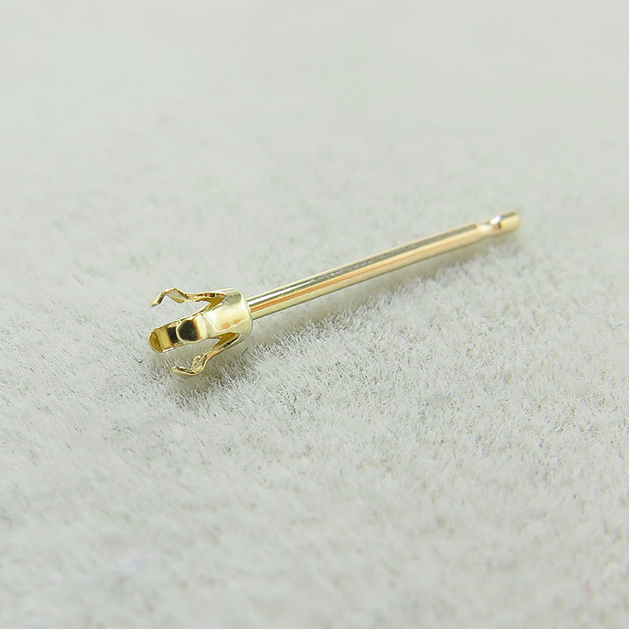 ピアス空枠・4本爪ポストピアス（ラウンド2mm）「10K（10金）」（10ペア）