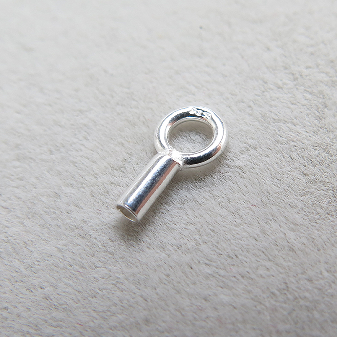 スターリングシルバー925/エンドキャップ・カツラ（ラウンド・内径1.2mm）「SV925」（50個）
