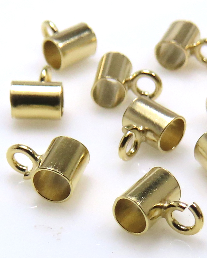 14KGFパーツ チューブ 丸カン付 （3.0mm×4.0mm）50本