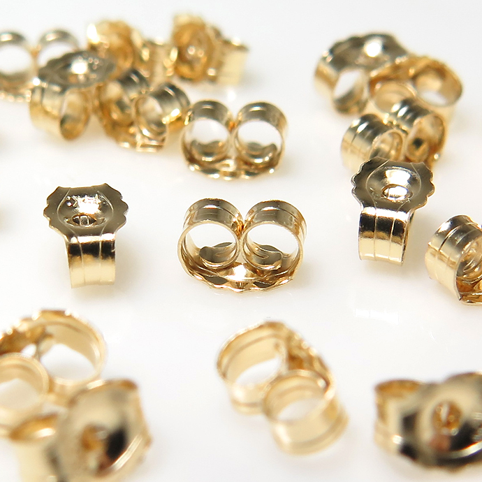 ゴールド 14金 14K K14YG ピアスキャッチ（3.0mm×4.5mm）1個