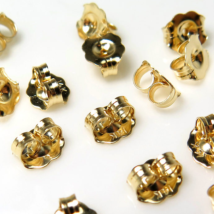 14金 14K K14YG ピアスキャッチ（5.0mm×5.8mm）10個