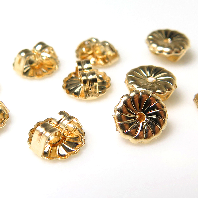 14金 14K K14YG ピアスキャッチ（7.0mm×7.2mm）1個