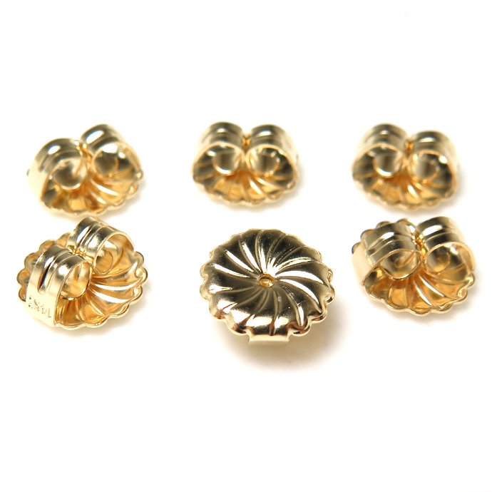 14金 14K K14YG ピアスキャッチ（9.2mm×9.4mm）10個