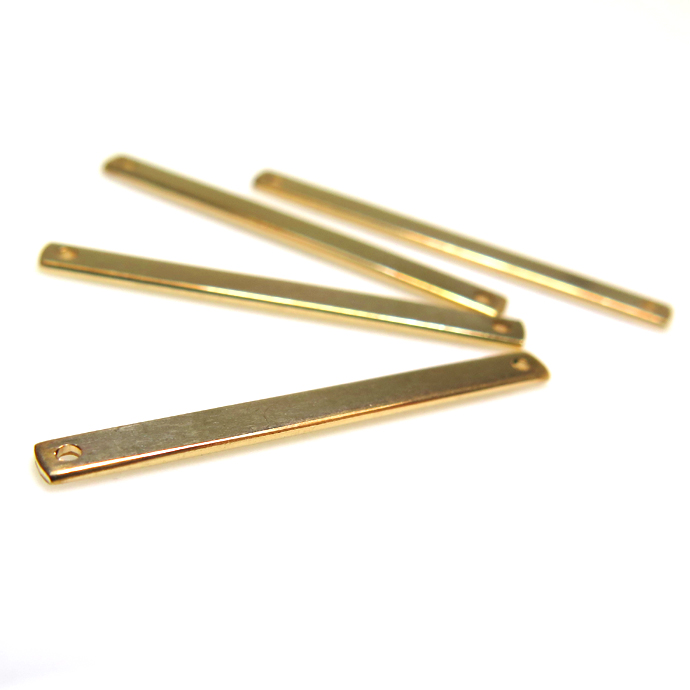 14kgf バー パーツ 2.5mm×25.4mm 2ホール「ゴールドフィルド」（25個）