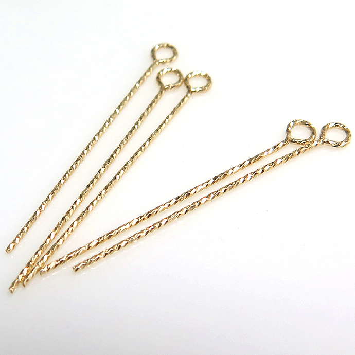 14kgfパーツ 9ピン グリッター【0.5mm×25mm】ゴールドフィルド（250本）