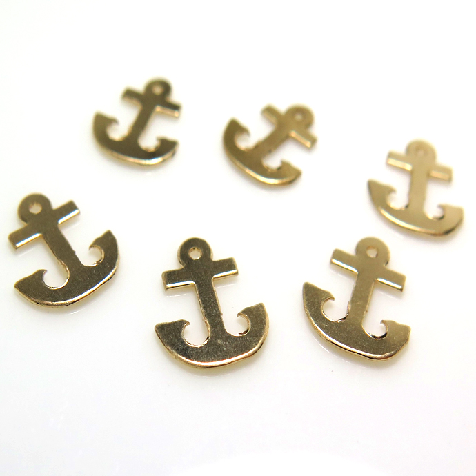 14kgfチャーム（アンカー碇11×9mm）「ゴールドフィルド」（5個）