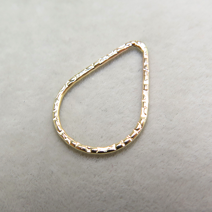 14kgfコンポーネント（テクスチャー/ドロップ）【18mm×12mm】「ゴールドフィルド」（2個）