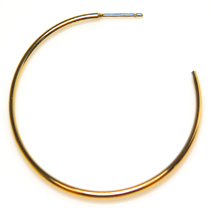 14kgfフープ ポストピアス（チューブ/1.25mm）45mm「ゴールドフィルド」4個