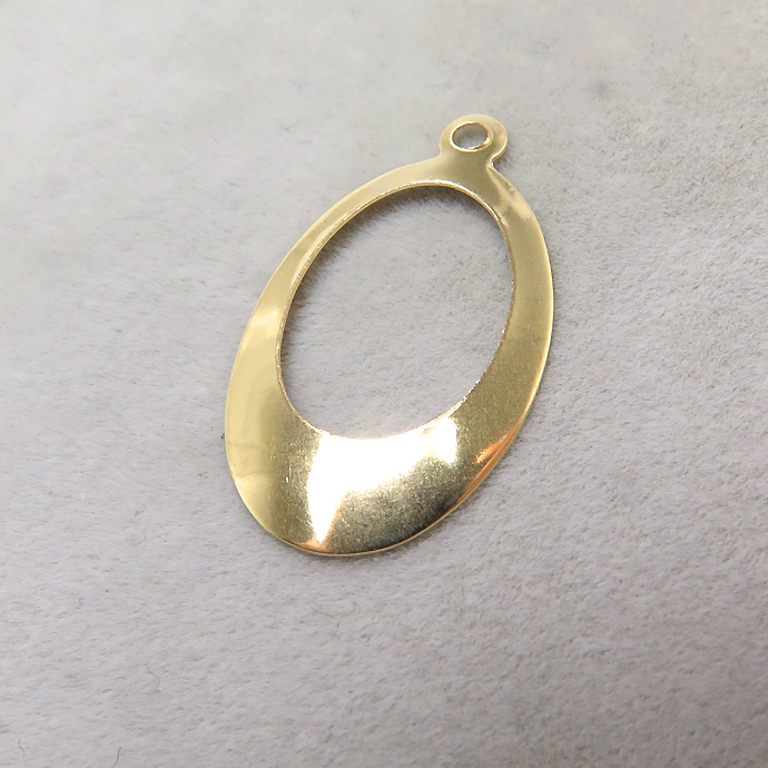 14kgfチャーム（オーバル・22mm×13mm）「ゴールドフィルド」（10個）