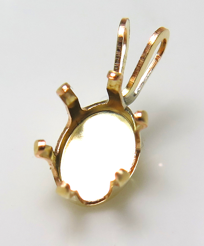 14KGF ペンダント空枠 石枠 6本爪（オーバル8×6mm）ゴールドフィルド（10個）