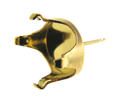 ピアス石枠・空枠・4本爪ポストピアス（オーバル10×8mm）「14kgf」（25ペア）