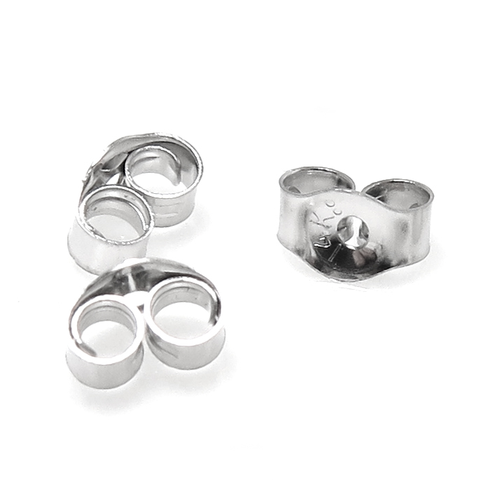 14Kホワイトゴールド（14金）ピアスキャッチ（2.5mm×4.0mm）（10個）