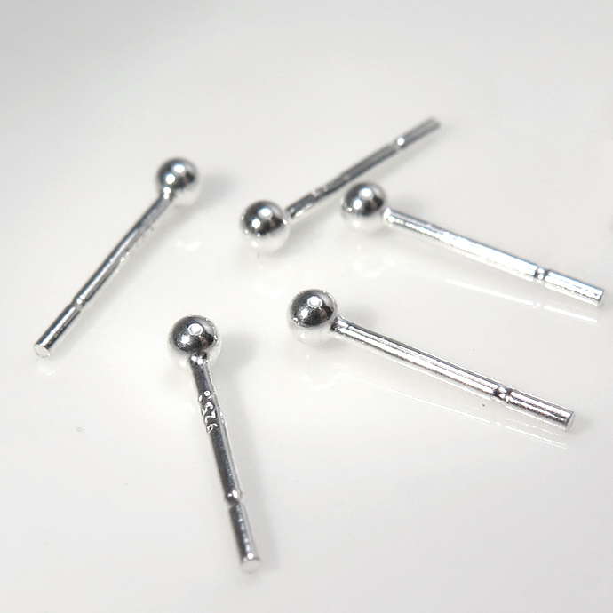 シルバーパーツ（sv925）/丸玉ピアス ボール 2mm （8ペア）