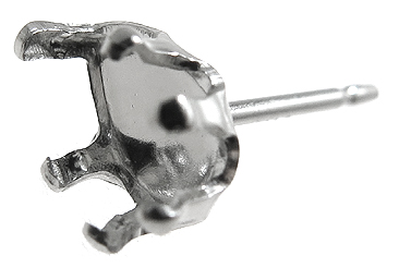 sv925シルバーピアス空枠・6本爪ポストピアス（ペアシェイプ6×4mm）（50ペア）