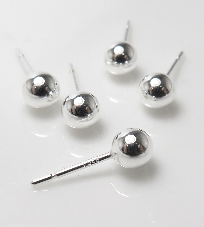 シルバーピアスパーツ/丸玉 ボール 6mm （sv925）（25ペア）