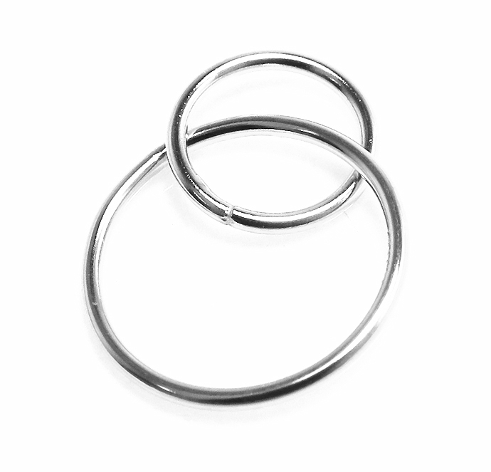 シルバー丸カン/ダブルリング クローズ【15mm＋10mm】SV925（1個）