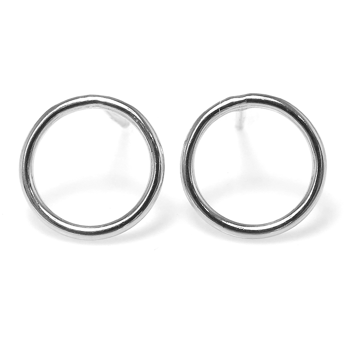 サークルポスト ピアス シルバー 925 ラウンド 10mm 2ペア