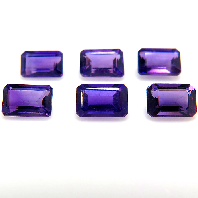 アメジスト（アフリカ） 天然石ルース レクタングルカット オクタゴン 【10×8mm】ファセットカット（1個）