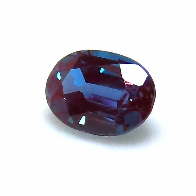 アレキサンドライト 合成石 ルース「チョクラルスキー法（結晶引上げ法）」オーバル【8×6mm】ファセットカット 1個