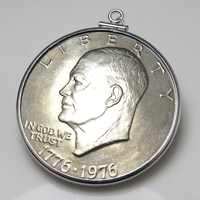 コインペンダント・アメリカ　建国200年記念 1ドル白銅貨/ダラー バチカン付「シルバーSV925」（1個）
