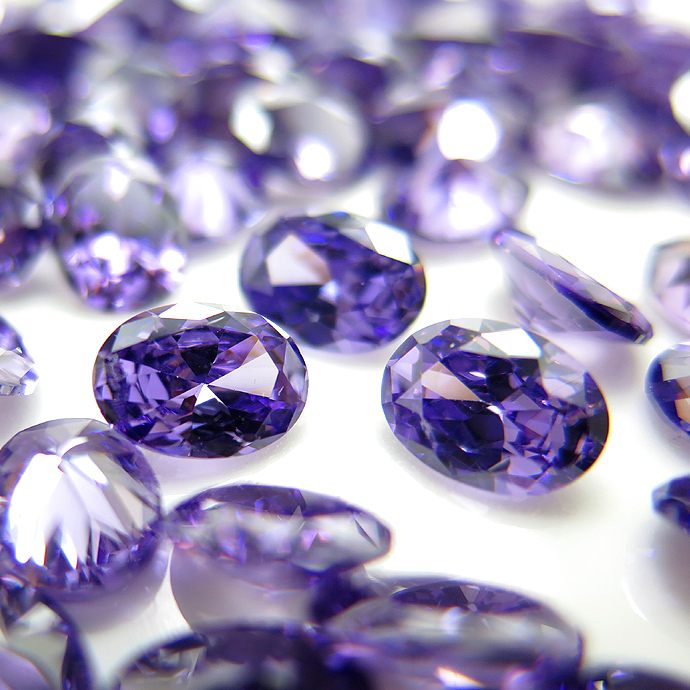 キュービックジルコニアcz【AAA】・ルース【アメジスト】/オーバル【10×8mm】ファセットカット（8個）