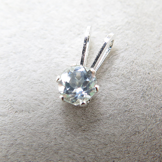 シルバーアクセサリー925/ペンダントトップ天然石アクアマリン＜3月誕生石＞（4mm）「sv925」（25個）