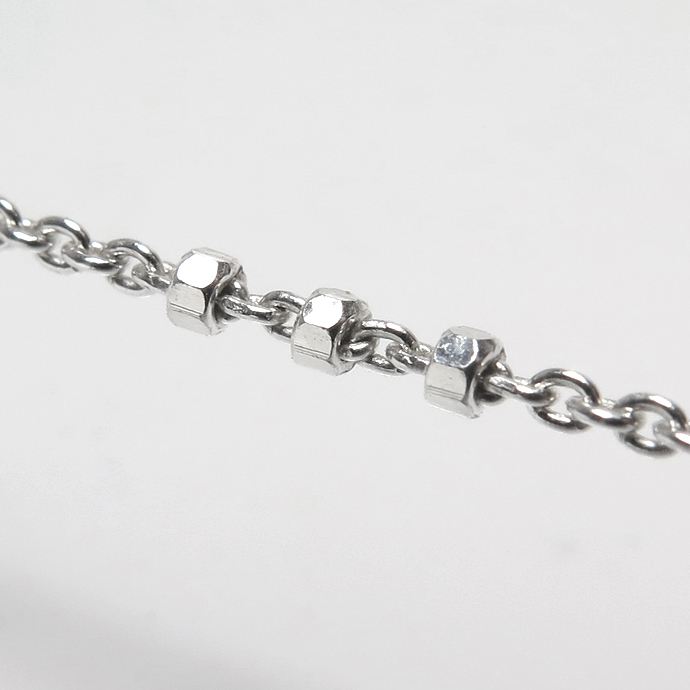 SV925 シルバーチェーン アズキ1.1mm　ビーズ（1.5mm×3） 1メートル （1本）