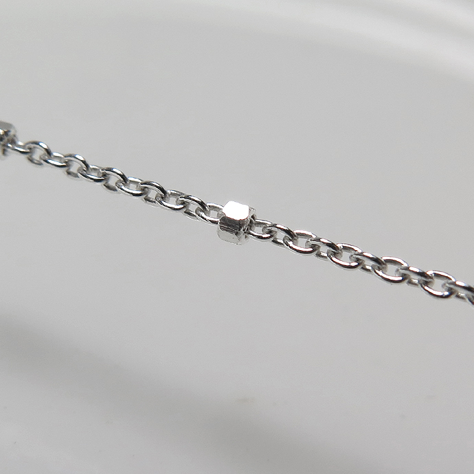 SV925 シルバーチェーン アズキ1.1mm　ビーズ（1.5mm×1） 10メートル （1本）