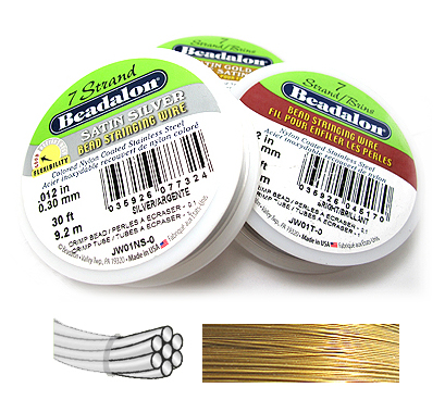 ナイロンコートワイヤー/ビーダロン（ゴールド）（7本ヨリ）（0.46mm×9メートル）（1巻）