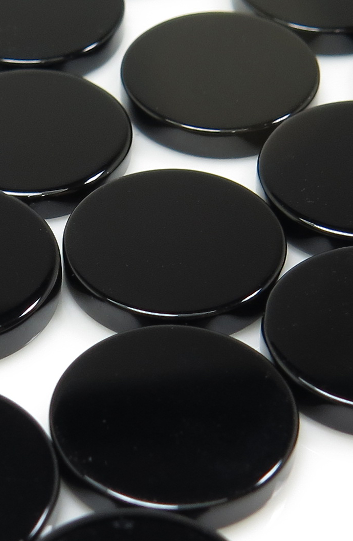 ブラックオニキス ルース 天然石 12mm コインカット（25個）