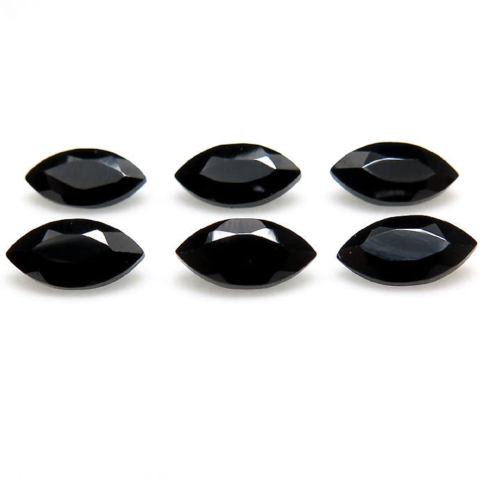 ブラックスピネル 天然石 ルース マーキス【8×4mm】ファセットカット（25個）
