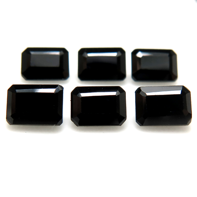 ブラックスピネル 天然石ルース レクタングルカット オクタゴン 【6×4mm】（7個）