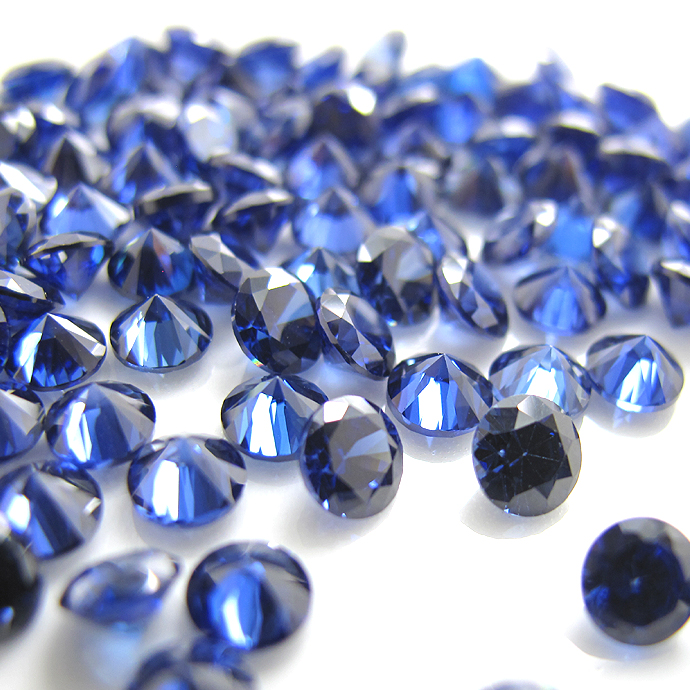 キュービックジルコニアcz（ブルーサファイア）【AAA】・ルース（裸石）・/ラウンド【1.5mm】ファセットカット（120個）