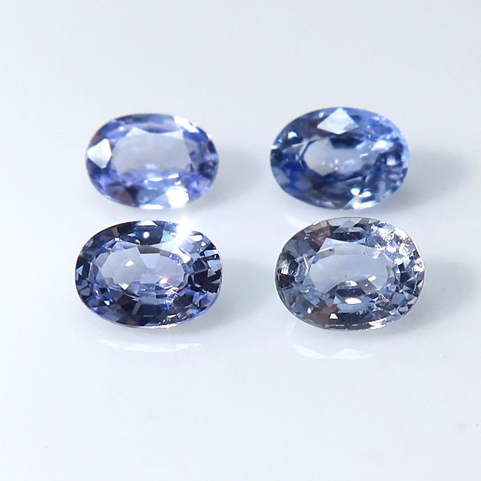 ブルーサファイア セイロン 天然石ルース（スリランカ産・加熱）オーバル【4×3mm】ファセットカット（5個）