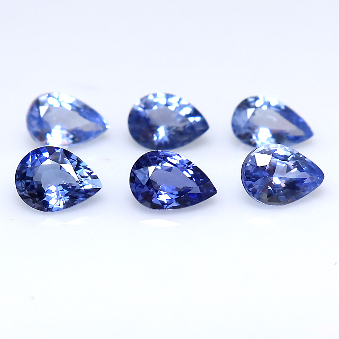 ブルーサファイア ルース 天然石（モザンビーク・加熱）ペアシェイプ【4×3mm】ファセットカット（25個）