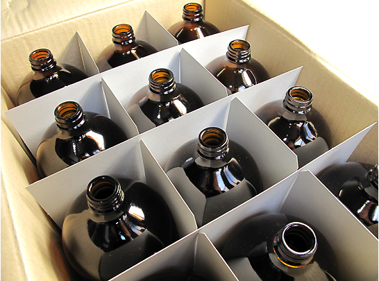 1000ml用アンバー遮光瓶（中ポリ栓付） 12本