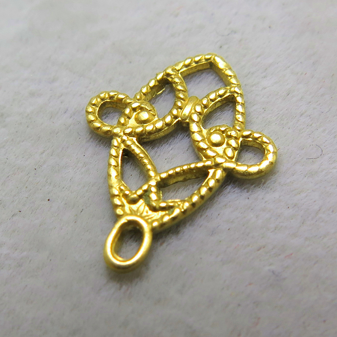 チャーム（14mm×10mm）（真鍮ブラス・マットゴールドカラー）（10個）