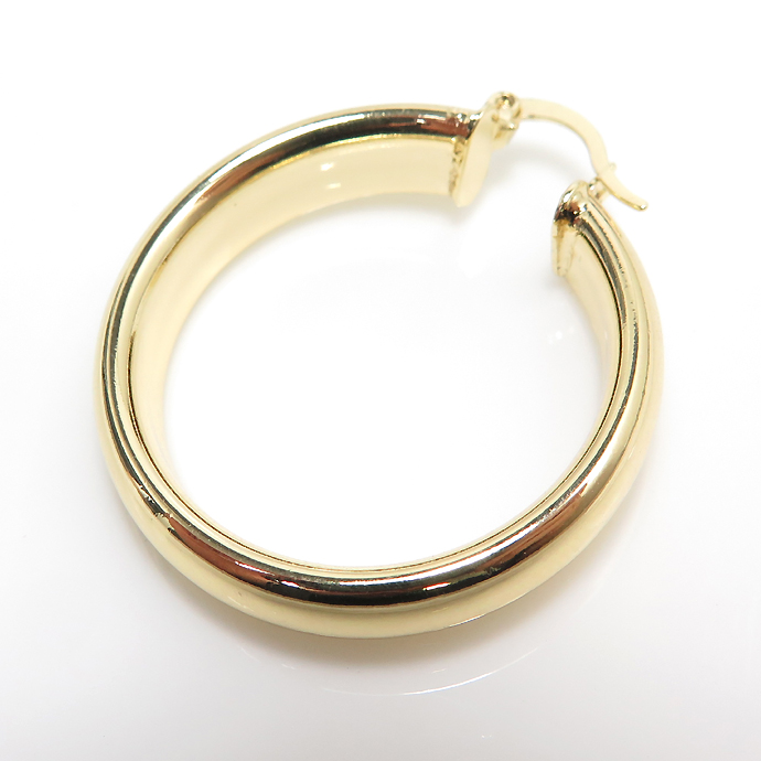 フープ リングピアス（34mm×6mm）（真鍮ブラス・ゴールドカラー）（10ペア）