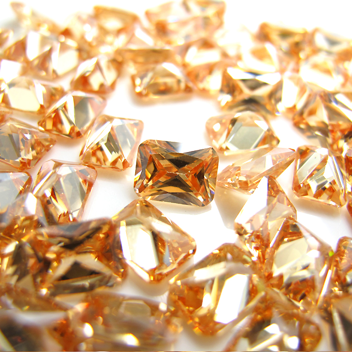 キュービックジルコニアcz【AAA】・ルース（裸石）・（シャンパン）/オクタゴン【8×6mm】ファセットカット（15個）