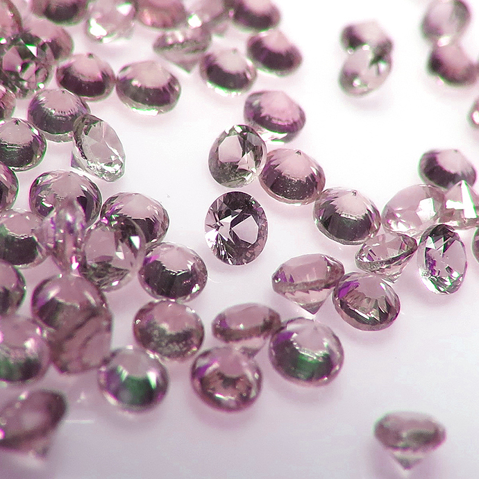 サファイア 天然石ルース （シャンパンレッドパープルカラー）（セイロン/加熱）ラウンド【1.2mm】ファセットカット（300個）