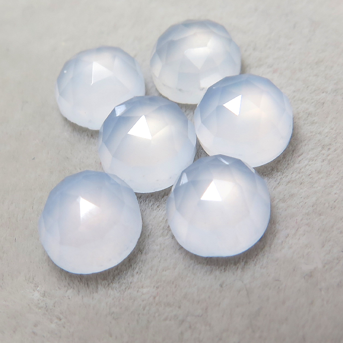 天然石ルース（裸石）カルセドニー/ローズカット（ラウンド）【12mm】（50個）