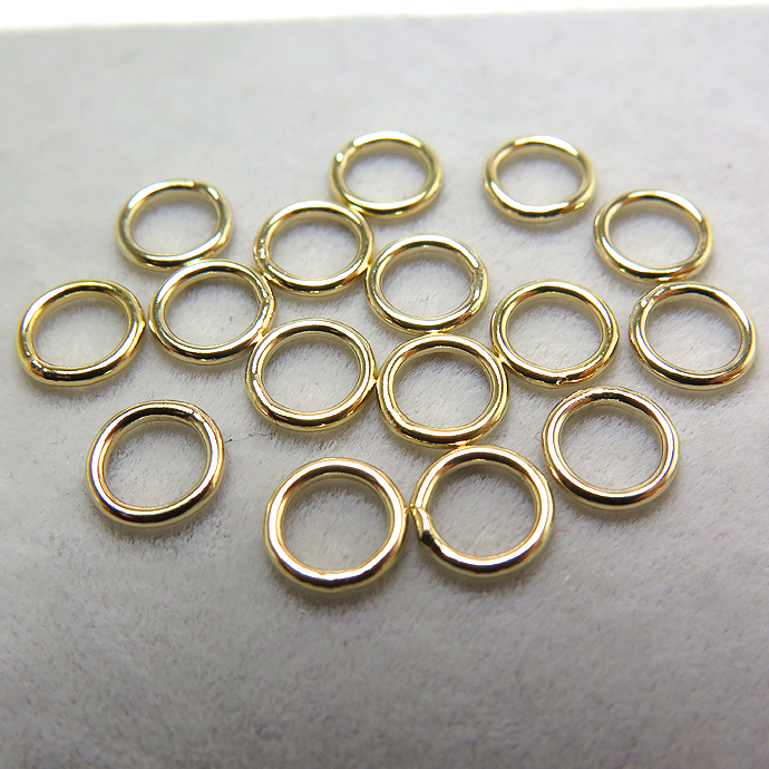 リング（クローズ）丸カン2.0mm×0.50mm「14kgf（ゴールドフィルド）」（50個）