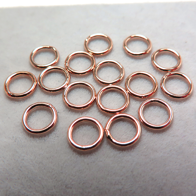 リング（クローズ）丸カン4mm×0.64mm「14kgf（ローズゴールドフィルド）」（50個）