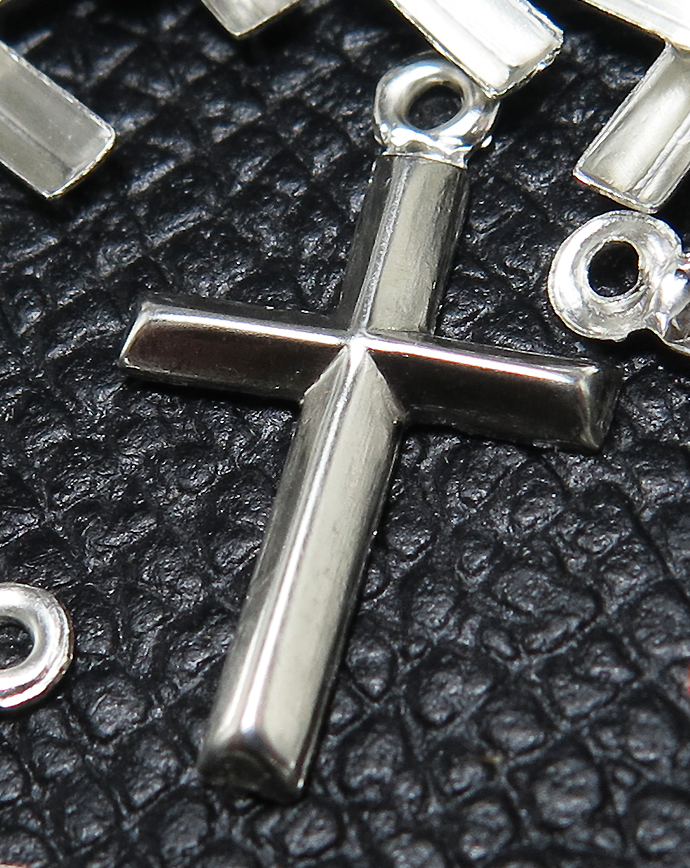 十字架チャーム クロス ペンダント 【D】シルバー SV925 18mm×10mm （50個）