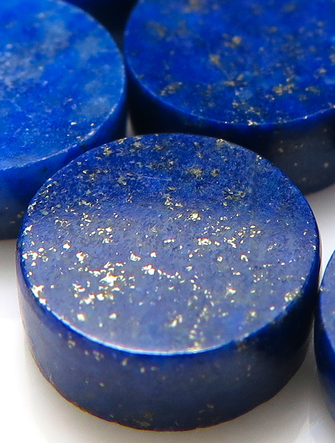 ラピス 天然石ルース（ラピスラズリ）コイン 8mm（25個）