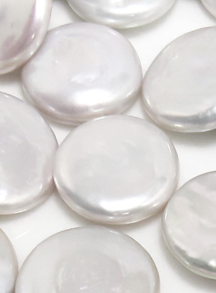 コイン 淡水真珠 パール ルース ラウンド 穴無 16～21mm 50個
