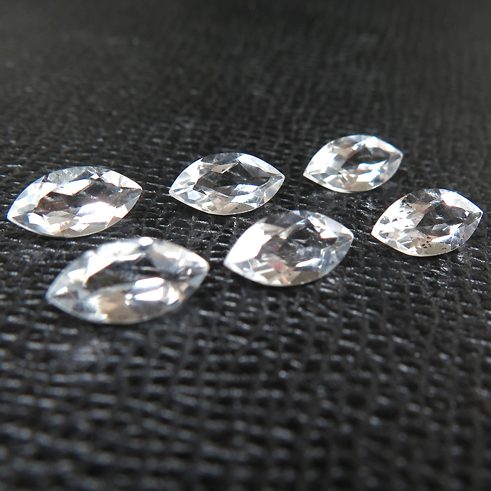 クリスタル 水晶 天然石ルース ホワイトクォーツ マーキス【10×5mm】ファセットカット（50個）