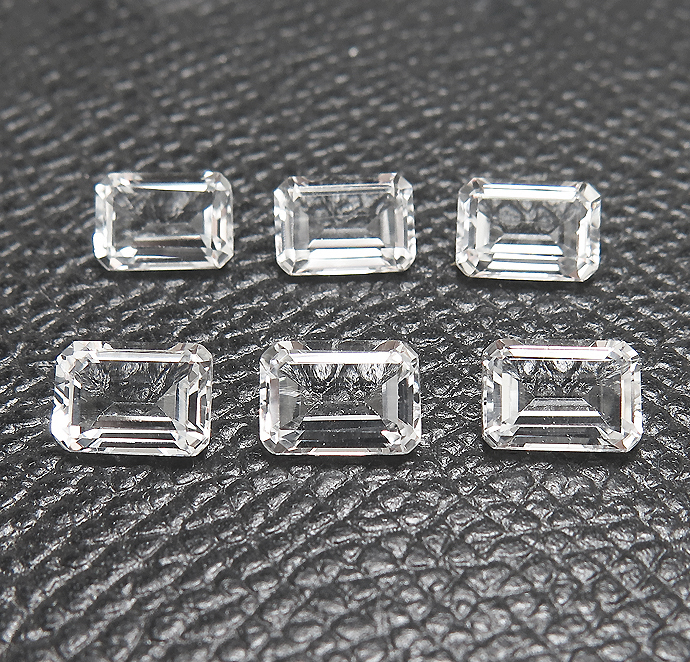 クリスタル 水晶 天然石ルース レクタングルカット オクタゴン【8×6mm】ファセットカット（25個）