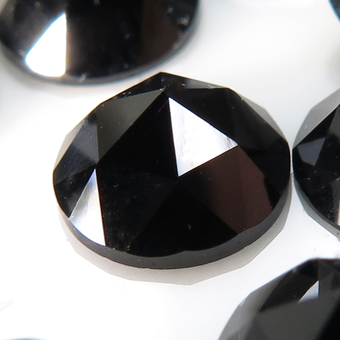 キュービックジルコニアcz ブラック【AAA】・ルース（裸石）カボション ローズカット【6mm】50個