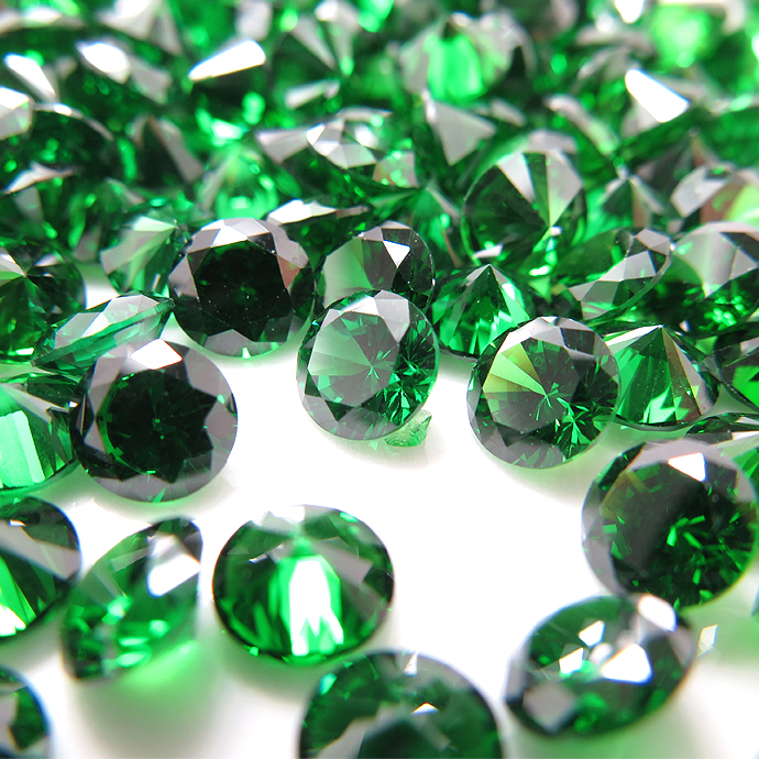 キュービックジルコニアcz（グリーン）【AAA】・ルース（裸石）・/ラウンド【1.5mm】ファセットカット（1000個）